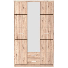 Шкаф распашной с зеркалом Гербор Шанталь SZF3D2S Дуб санремо светлый (GRB-1458)