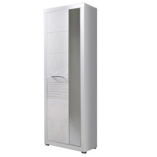 Шкаф-пенал с зеркалом ВМК (БРВ) Флеймс REG1L1D/20/7 Белый/Белый глянец (BRW-1681)