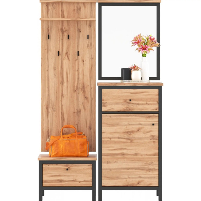 Зеркало настенное Гербор Чос LUS62 Дуб Тахо/Черный (GRB-1108)