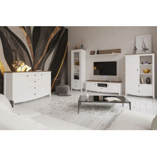 Модульна стінка для вітальні Гербор Каріна N100026 Попелястий/Антрацит (GRB-1041)