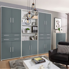 Модульна стінка для вітальні Гербор Кабі N100013 Попелястий/Антрацит (GRB-1215)