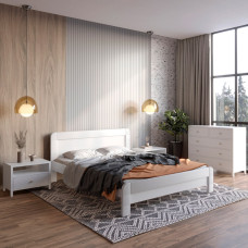 Двоспальне ліжко (підйомний механізм) Mebigrand Тоскана Люкс Білий (RAL9003) 140х190 см (MBG-1681)