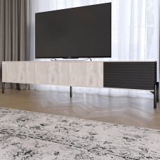 Тумба під телевізор на чорних металевих ніжках LION Грей Самоа димчастий/Асфальт (LION-042484)