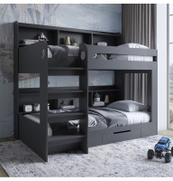 Дитяче двоярусне ліжко LION Майнкрафт 90х190 см з шухлядою Антрацит (LION-041530)
