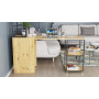 Стол-тумба трансформер Смарт 3/2 с этажеркой Ferrum-decor 1430x1450x600 Черный металл ДСП Дуб Артизан 16 мм (FRD-105121) - фото 9