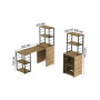 Стол-тумба трансформер Смарт 3/2 с этажеркой Ferrum-decor 1430x1450x600 Черный металл ДСП Дуб Артизан 16 мм (FRD-105121) - фото 2