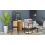 Стол-тумба трансформер Смарт 3/2 с этажеркой Ferrum-decor 1430x1450x600 Черный металл ДСП Дуб Артизан 16 мм (FRD-105121) - фото 10