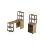 Стол-тумба трансформер Смарт 3/2 с этажеркой Ferrum-decor 1430x1450x600 Черный металл ДСП Дуб Артизан 16 мм (FRD-105121) - фото 3