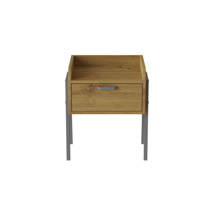 Тумба модульна Ferrum-decor Бетті 540x450x320 метал Сірий ДСП Дуб Дуб Артизан 16 мм (FRD-103002)