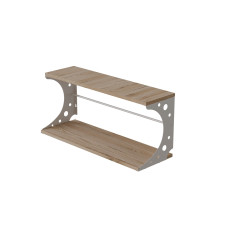 Настінна полиця Ferrum-decor Букін 330x700x240 метал Білий ДСП Дуб Сан-Марино 16 мм (FRD-102892)