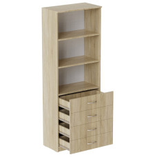 Шкаф Анжело Ferrum-decor на 3 полки с 4 ящика 1900x700x380 ДСП Дуб Сонома 16 мм (FRD-105022)