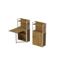 Стол книжка с этажеркой Практик 1 Ferrum-decor 1200x640x990 Белый металл ДСП Дуб Артизан 16 мм (FRD-104623)