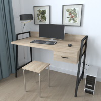 Письмовий стіл Ferrum-decor Комфорт 750x1000x600 Чорний метал ДСП Дуб Сонома 32 мм (FRD-103425)