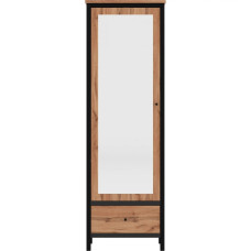 Шкаф с зеркалом для одежды Гербор Чос SZF1D1S Дуб Тахо/Черный (GRB-1429)