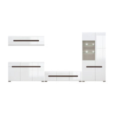 Модульная стенка для гостиной ВМК (БРВ) Амелия N77855 Белый/Белый глянец (BRW-1634)