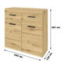 Комод 2Д2Ш Сокме Фокус 89,9x89,7x33,8 Дуб Артизан (SKM-081240) - фото 6