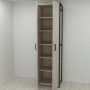 Шкаф Гардероб Уни секция 7 серии Конект Ferrum-decor 220x60x50см Черный металл ДСП Дуб Сонома 16 мм (FRD-104561) - фото 1