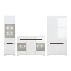 Модульная стенка для гостиной ВМК (БРВ) Амелия N77866 Белый/Белый глянец (BRW-1645)