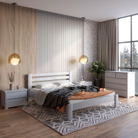 Односпальная кровать Mebigrand Колумбия Светло-серый (RAL 7040) 70х190 см (MBG-2033)