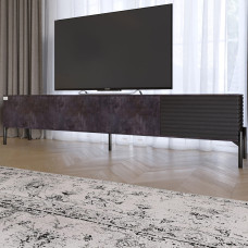 Тумба під телевізор на чорних металевих ніжках LION Грей Бетон темний/Асфальт (LION-042474)