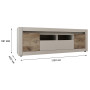 Тумба під телевізор 2Д1Ш Сокме Катанія 173,2x59,1x40,2 Шиншила Сіра/Дуб флагшток (SKM-081061) - фото 4