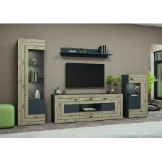 Вітальня Сокме Джейкоб (модульна - 4 елементи) Дуб вікінг/Антрацит (SKM-081281)